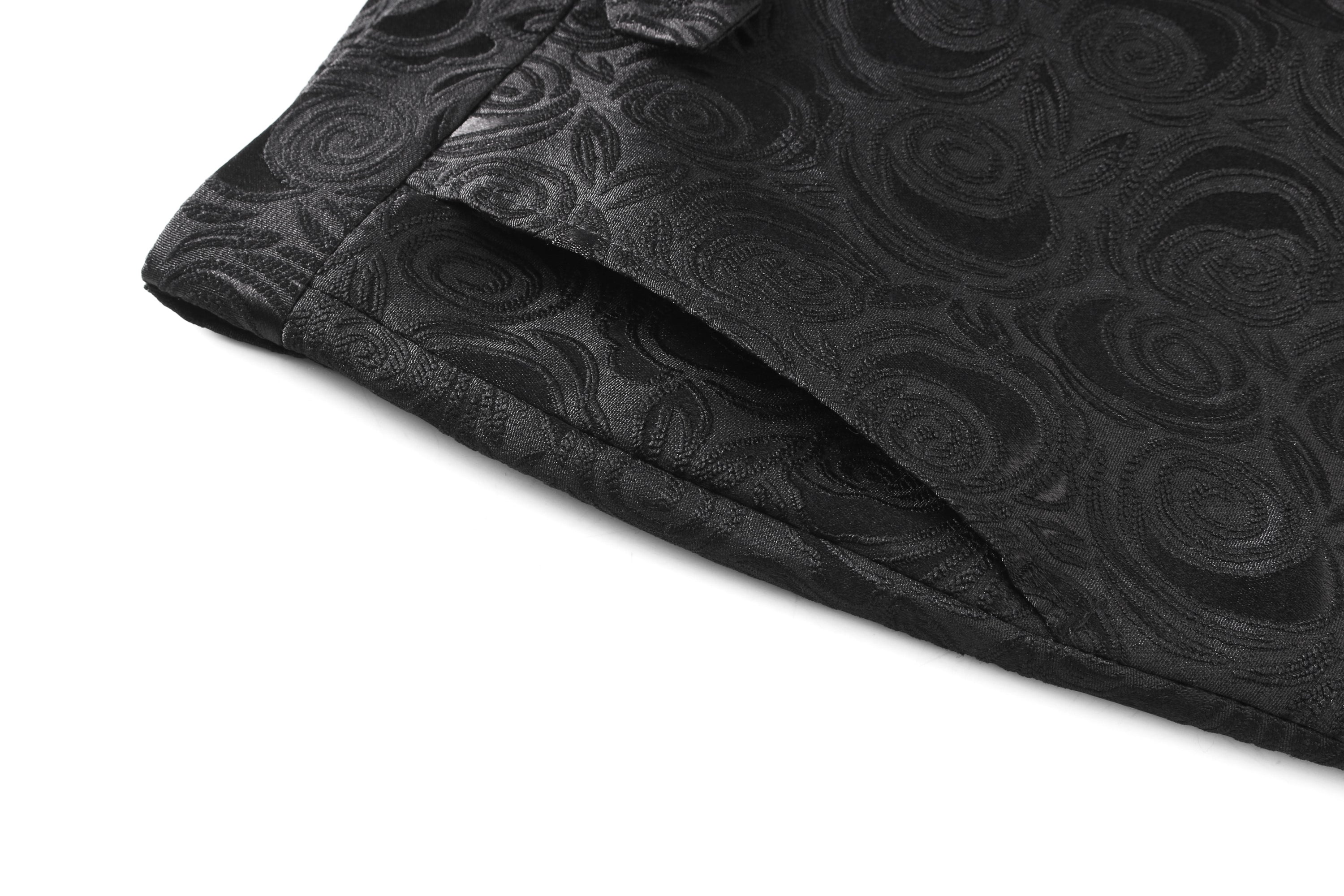 Printed Flat Front Pants in Black White