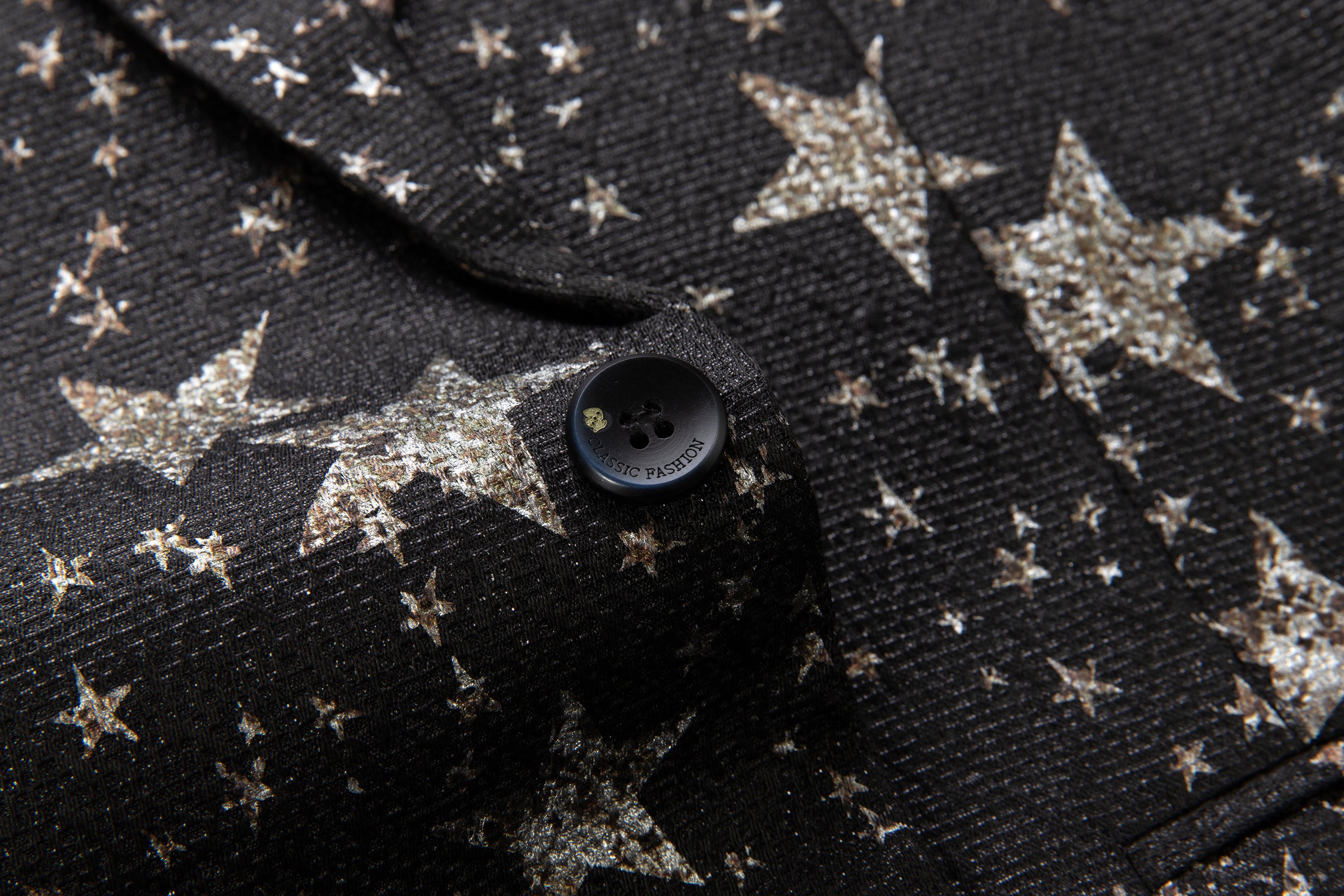 Men's Star Printed Blazer Sports Coat One Button