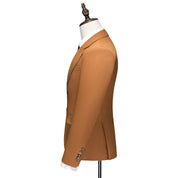 Men's Blazer Two Buttons Solid Brown Suit jackets