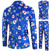 Men's 3 Piece Casual Suit Printed For Christmas