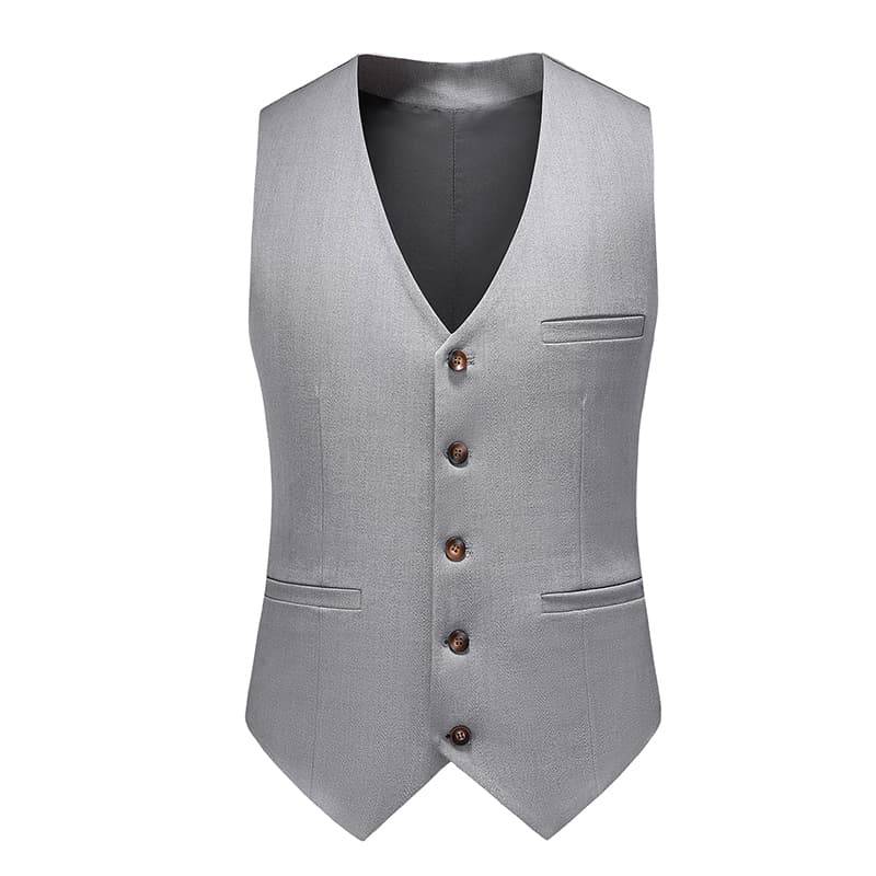 Men's 3 Piece Two Button Suit in Black Grey