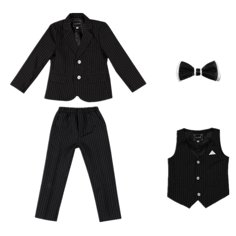 Boys 4 Piece Slim Fit Suit Set of Jacket Vest Pants and Tie
