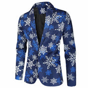 Christmas Men's 3 Piece Slim Fit Folral Printed Suit