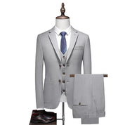 Men's 3 Piece Two Button Suit in Black Grey