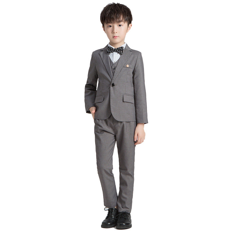 Boys New 5 Piece Suit Children's Suit in Grey and Red