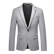 Men's 3 Piece Grey Suit One Button Closure