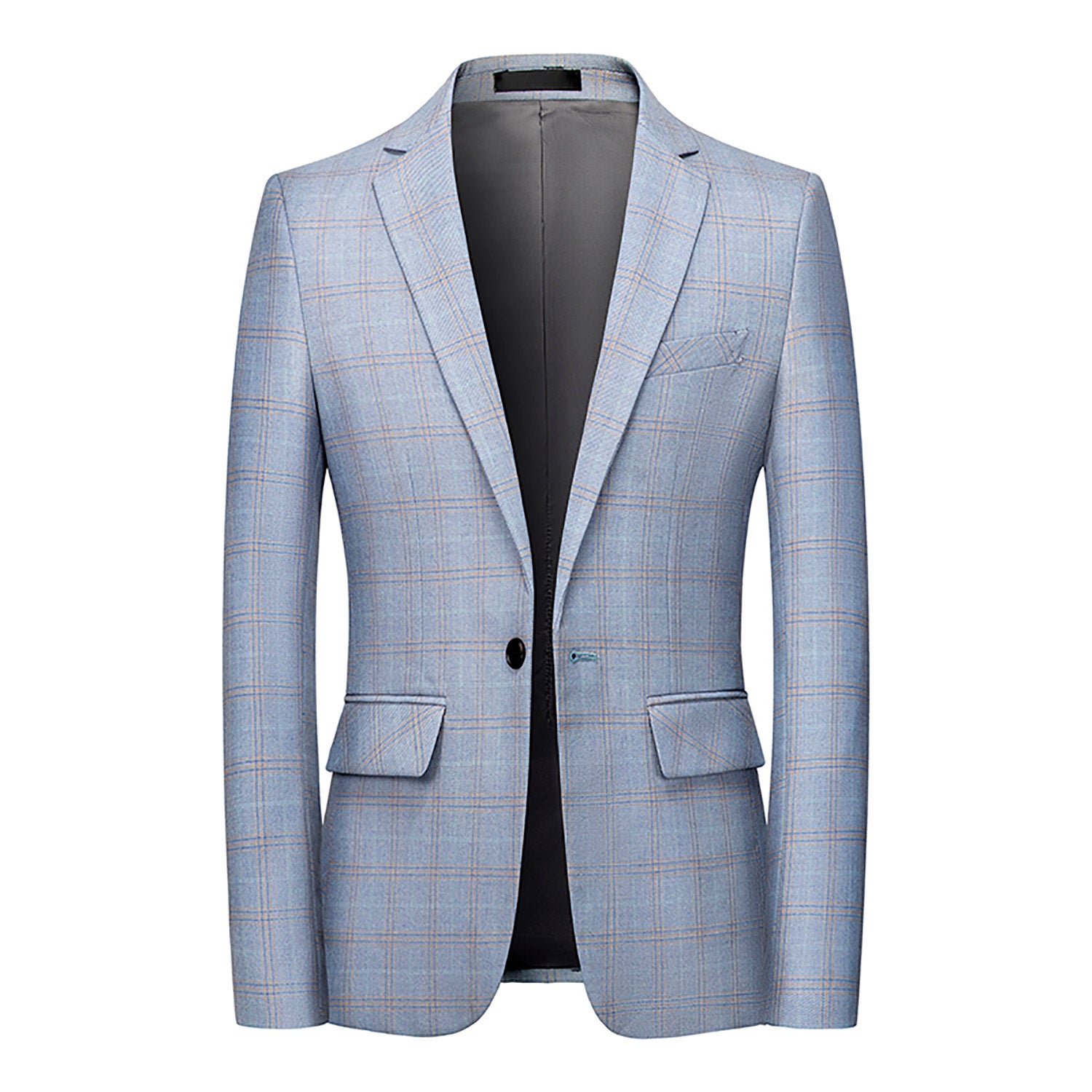 Coat Casual One Button Blazer Mens Sport Coat Slim Fit Men's Plaid
