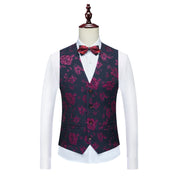 Men's 3 Pieces Suit Jacquard Tuxedo One Button