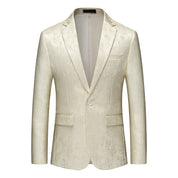 Men's Floral Blazer Casual Suit Jacket in Beige and Yellow