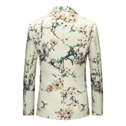 Men's Print Blazer Slim Fit Sports Coat Floral Fashion Suit