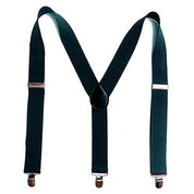 Mens Y-Shape Adjustable Suspender With 12 Solid Solid Elastic Straps