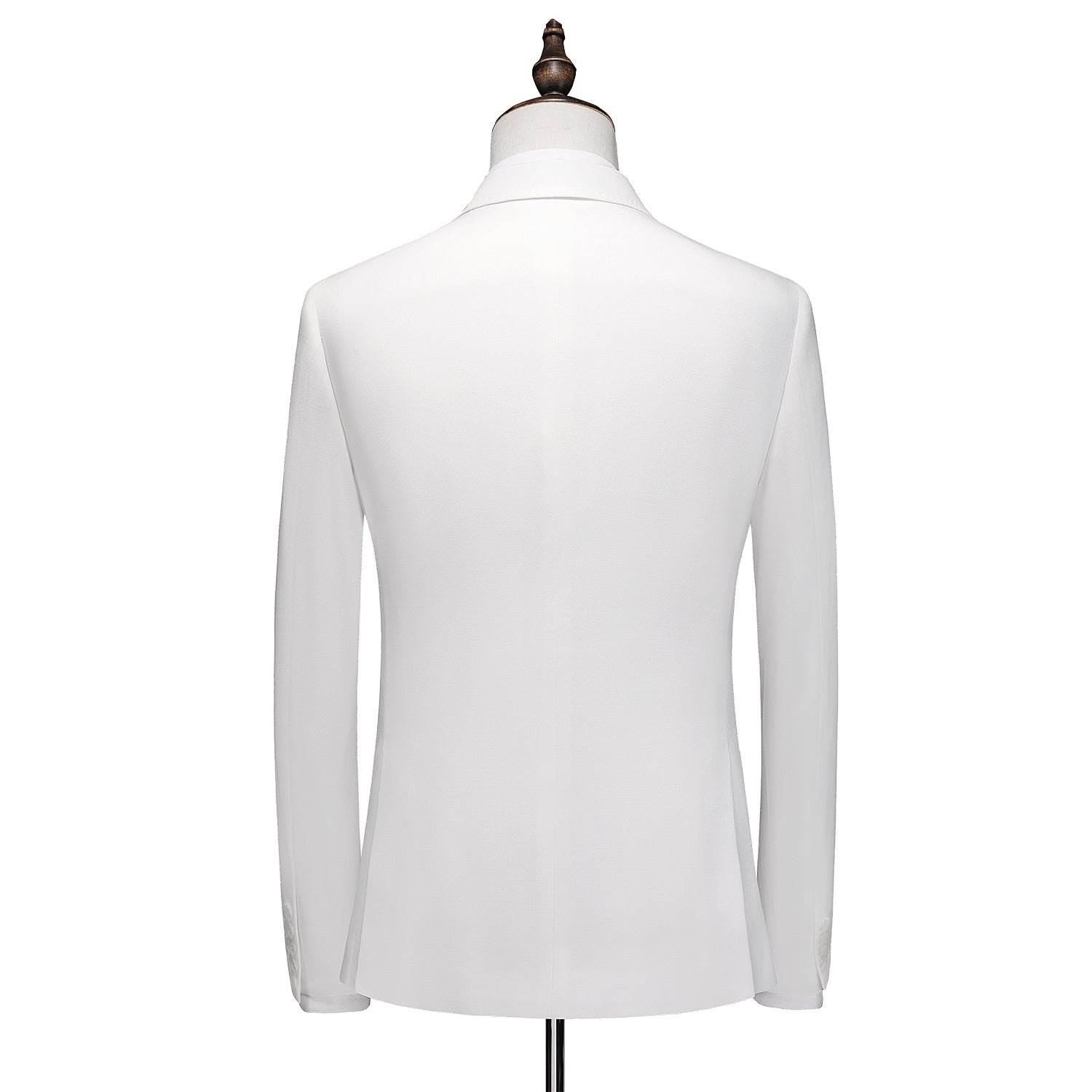 Men's Solid White Double Breasted Blazer