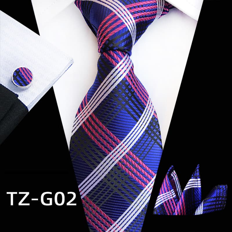 Men's 3 piece Ties Set  (Necktie＋Pocket Square ＋Cufflinks）