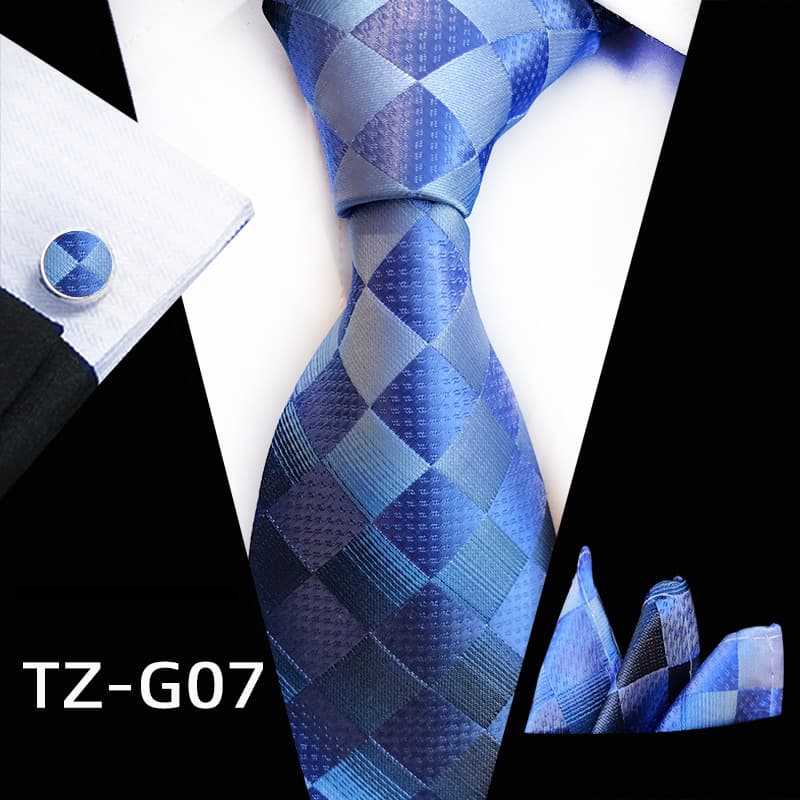 Men's 3 piece Ties Set  (Necktie＋Pocket Square ＋Cufflinks）