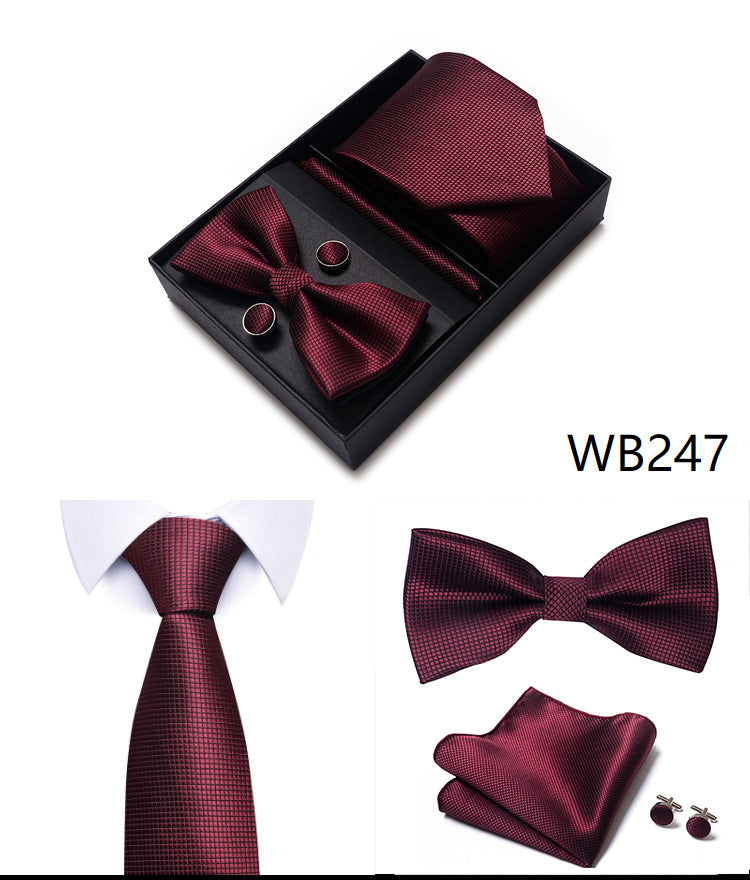 Men's 4 Pieces Gift Ties & Square Scarf & Cufflinks Set