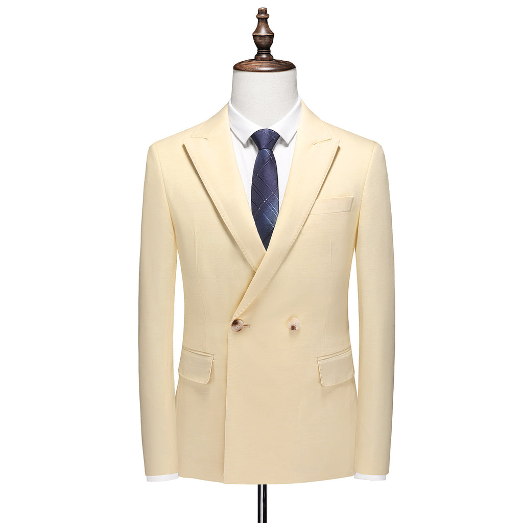 Men's Casual Blazer Jacket in Solid Yellow