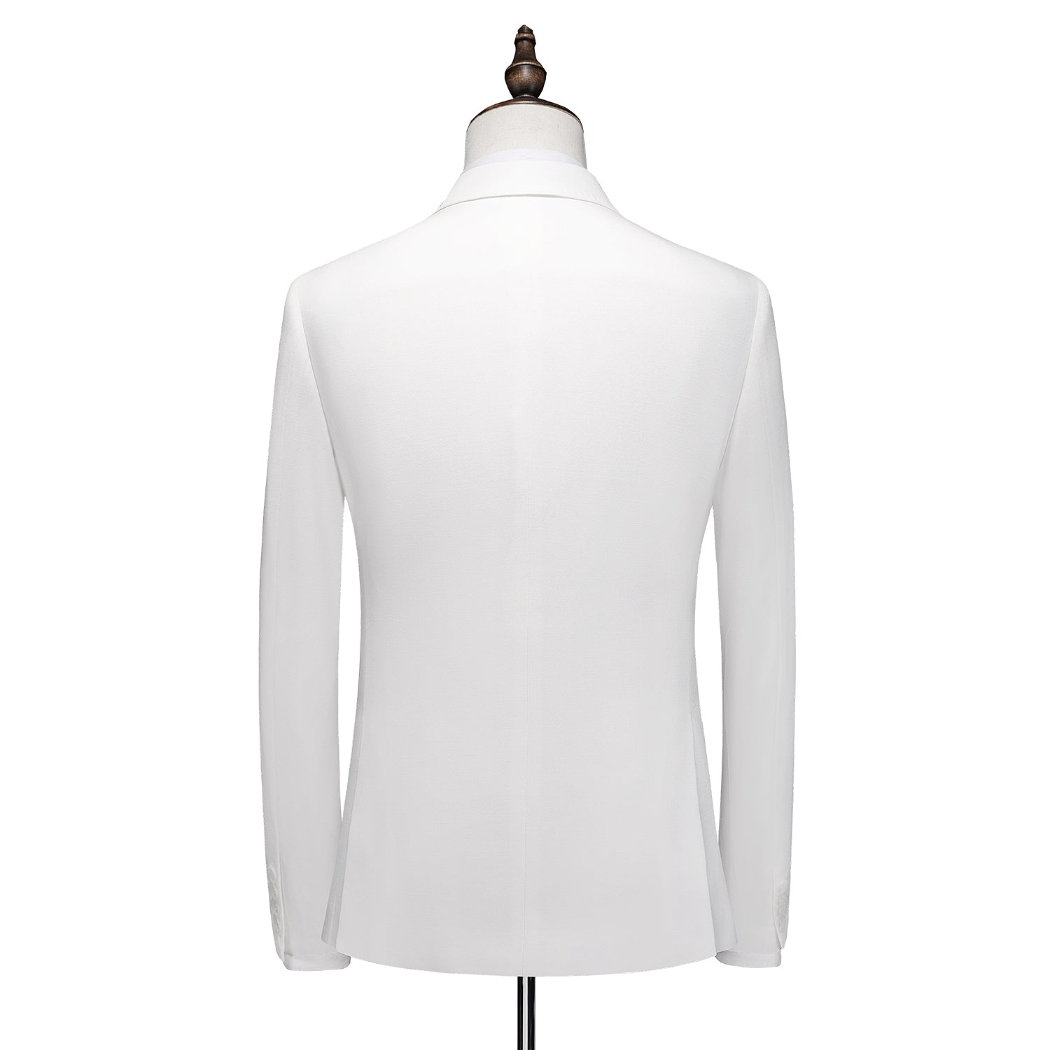 Men's 2 Piece Solid White Suit One Button