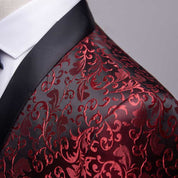 Mens 2 Piece Floral Tuxedo in Bule Black Red White