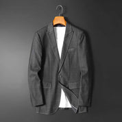 Men's Blazer Slim Fit One Button Suit Jacket Black Plaid Casual Sport Coat