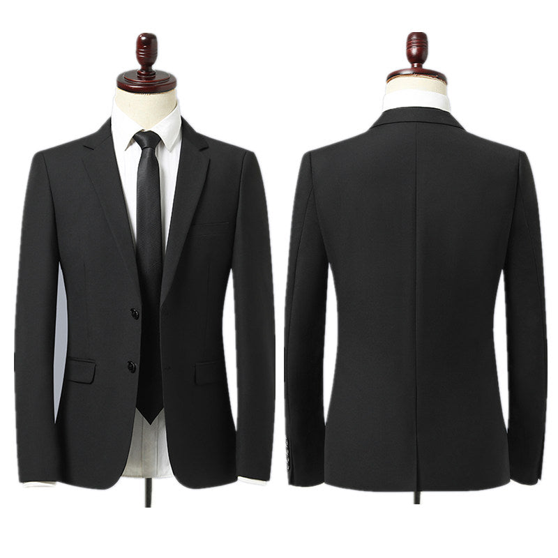 Men's 2 Piece Solid Suit in Black