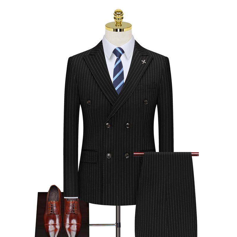 Men's Suits 3 Piece Striped Tuxedo Skinny Pinstriped Tux