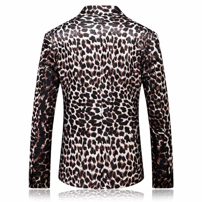 Men's Blazer Leopard Suit Jacket Dress Party Animal Print Sport Coat ...