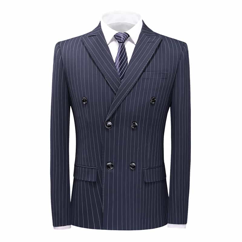 Mens Double Breasted Pinstripe 2 Piece Suit
