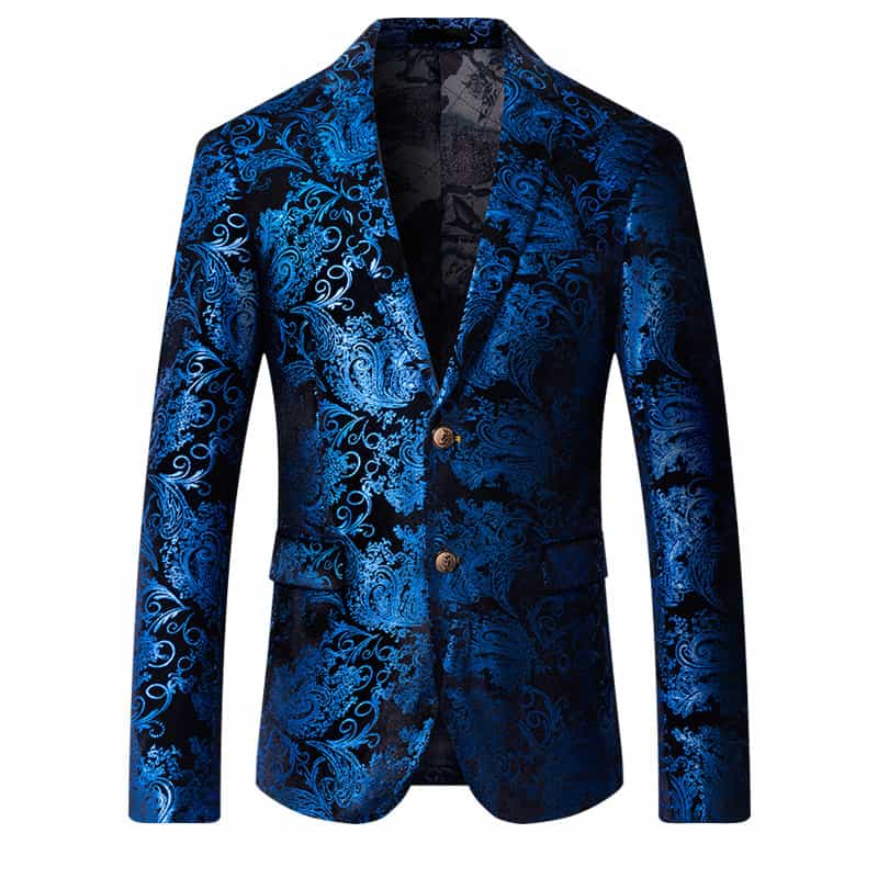 Men Blazer Stylish Dress Party Floral Suit Jacket Slim Fit Sport Coat
