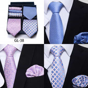 Men's 6 Pieces Neckties & Pocket Squares Gift Set for Prom Wedding