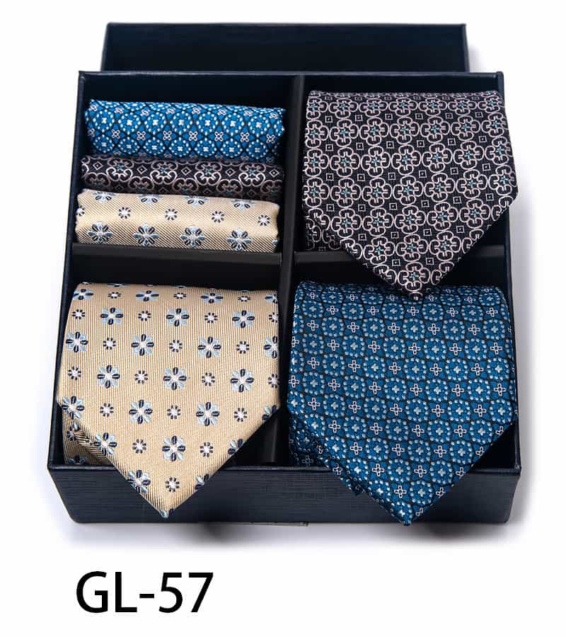Men's 6 Pieces Neckties & Pocket Squares Colorful Gift Set