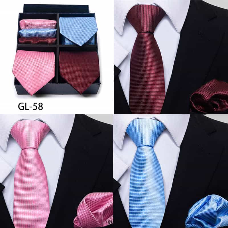 Men's 6 Pieces Neckties & Pocket Squares Colorful Gift Set