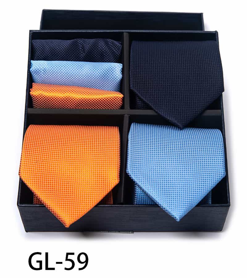 Men's 6 Pieces Neckties & Pocket Squares Colorful Gift Set