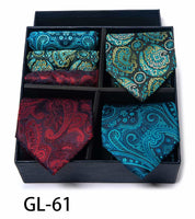 Men's 3 Pieces Neckties & 3 Pieces Pocket Squares Gift Set