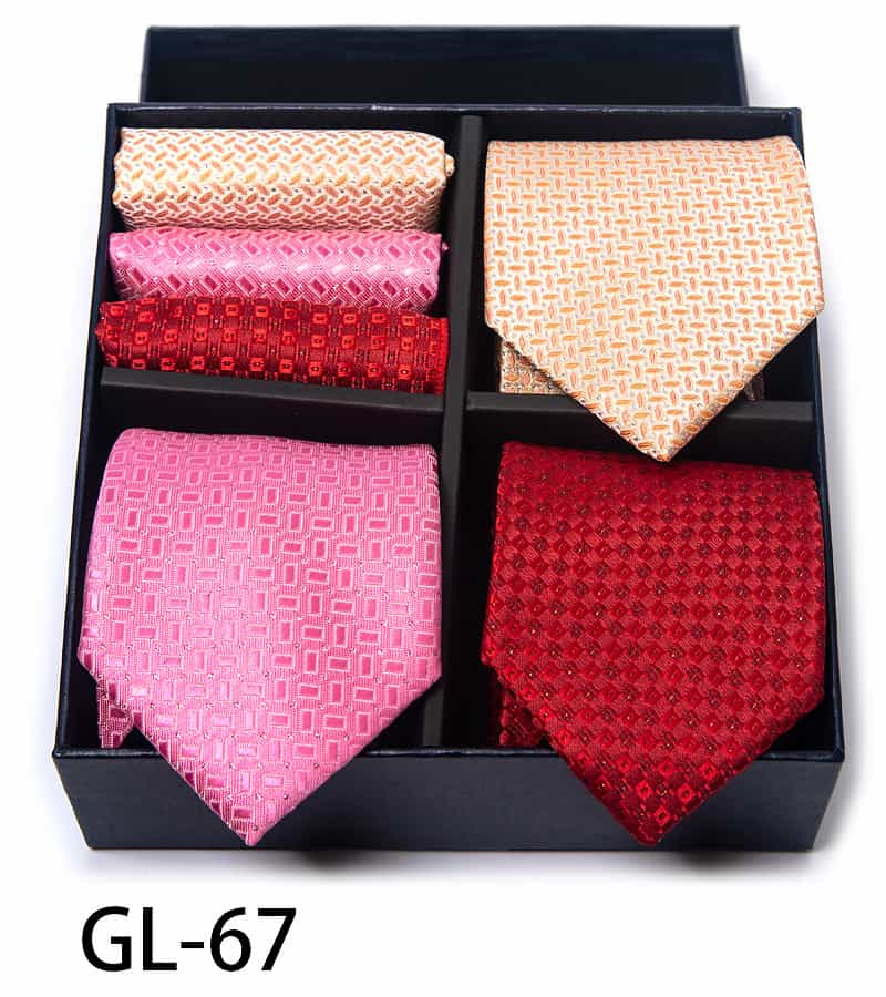 Men's 3 Pieces Ties & 3 Pieces Pocket Squares Gift Set