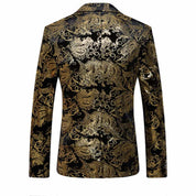 Men's Print Sport Jacket in Gold One Button