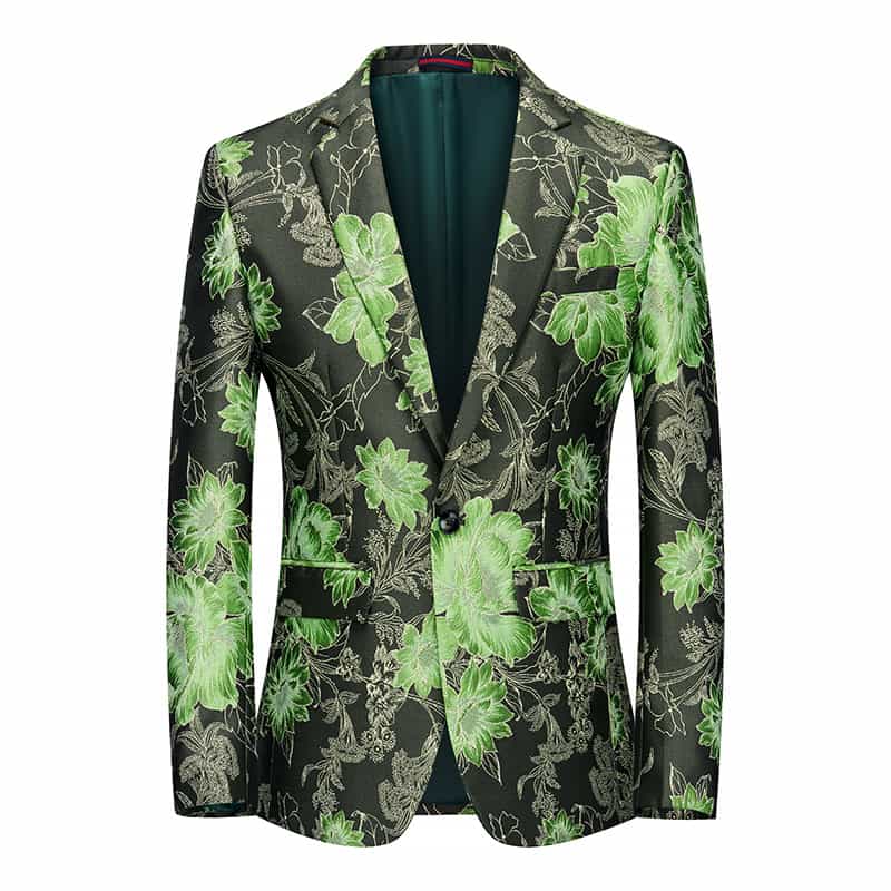 Mens Suit Jacket With Flower On Pocket Men's Blazer Slim Fit Suit