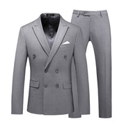 Men 2 Piece Double Breasted Suit With 10 Solid Colors