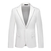 Men's Blazer Coat in Solid White One Button Jacket