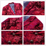 Men Printed Jacket in Hot Pink Two Buttons