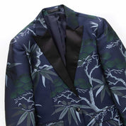Men's Slim Suit  Printed Blazer Sports Coat One Button
