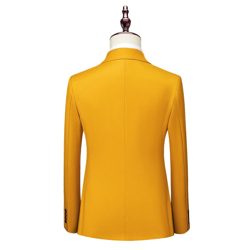 Men's 2 Piece  Suit in Solid Yellow White Blue Red
