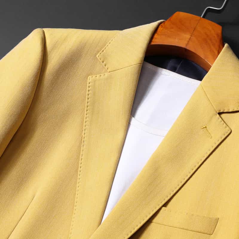 Men's Blazer Slim Fit One Button Suit Jacket Yellow Casual Sport Coat