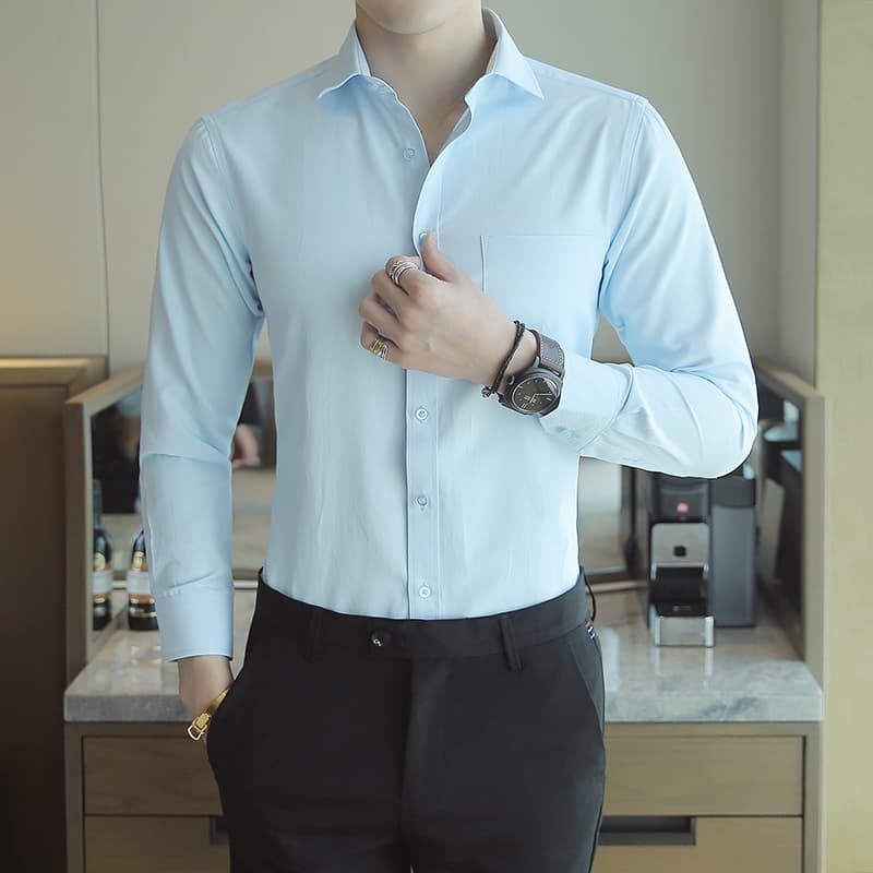 Men's Shirt Long Sleeve Twill Fabric Large Size Shirt