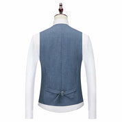Men's Solid Vest in Blue Grey