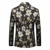 Men's Slim Fit Printed Floral Sports Suit One Button