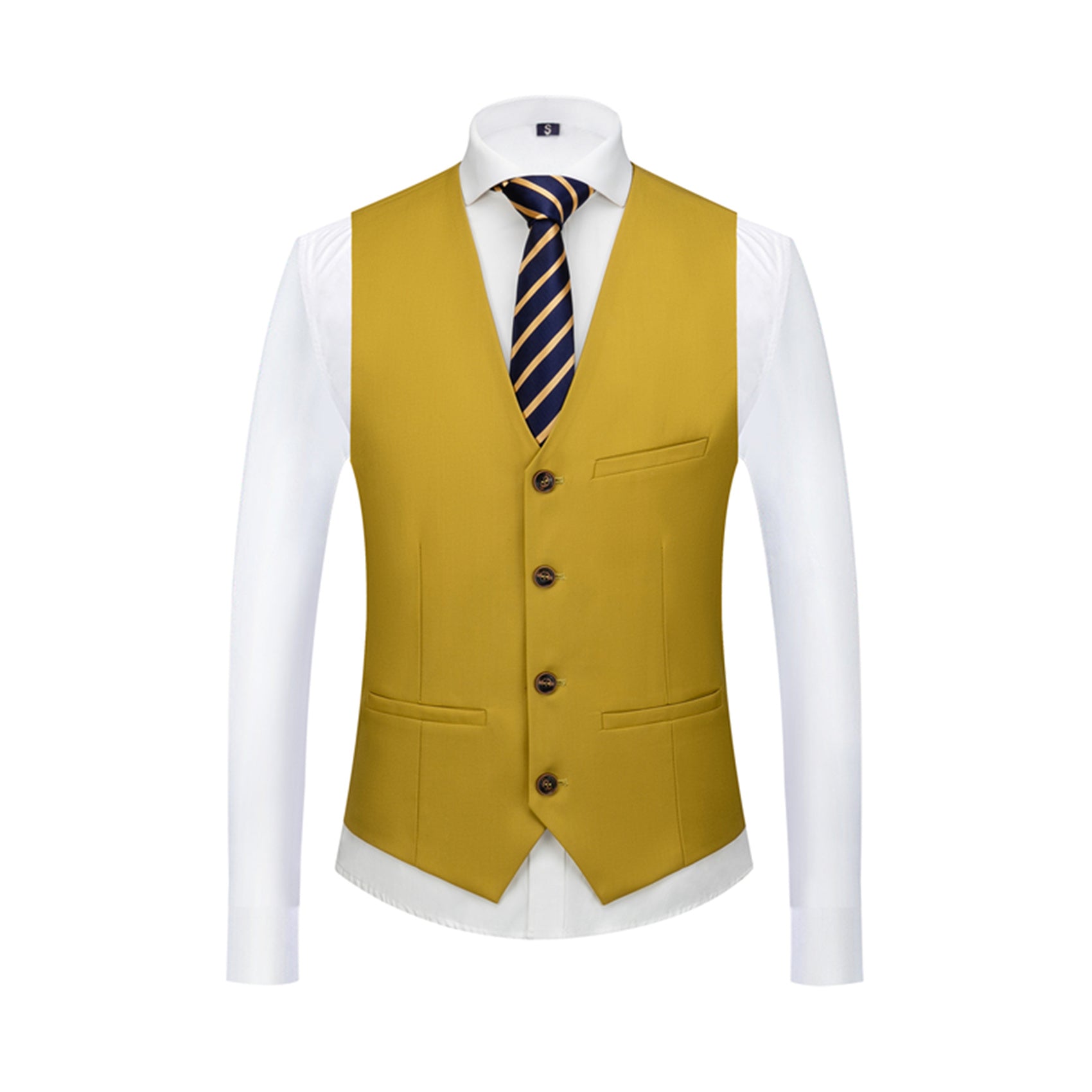 Mogu Mogu MOGU Men's Striped Vest - Slim Fit V-Neck Waistcoat For Casual \u0026  Formal Wear Pin Stripe Suit Men, image size:1700x1700