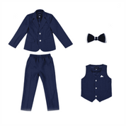 Boys 5 Piece Plaid Suit Formal Presentation Dress Set