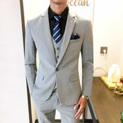 Men's 3 Piece Slim Fit Suit One Button With 4 Solid Colors