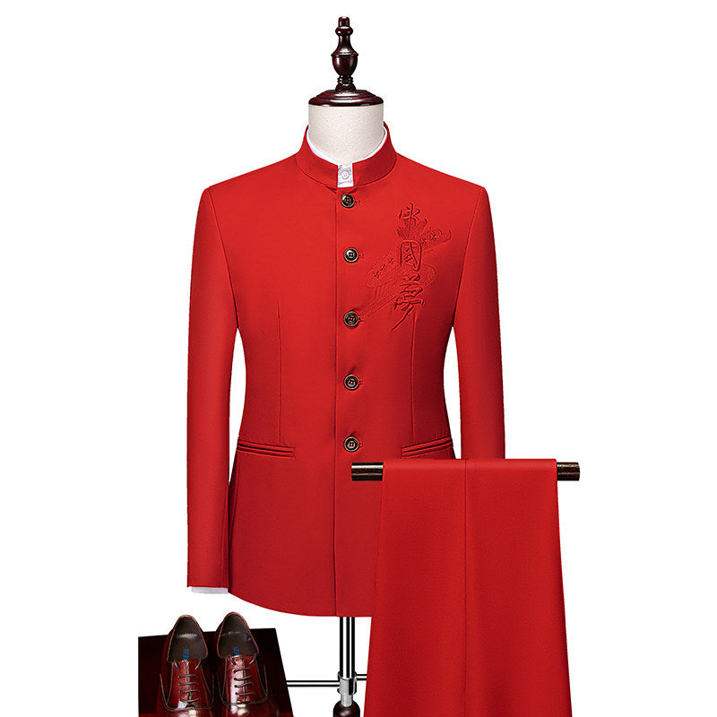 Men's 2 Piece Suit Tang Costume in 5 Colors