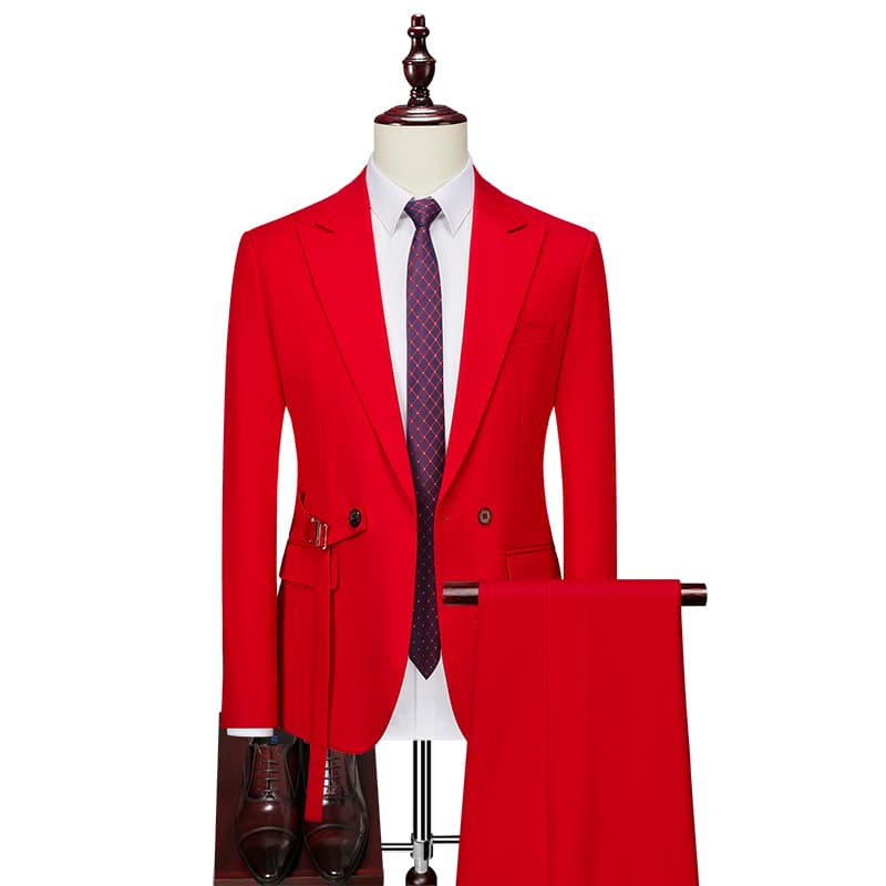Men's 2 Piece  Suit in Solid Yellow White Blue Red